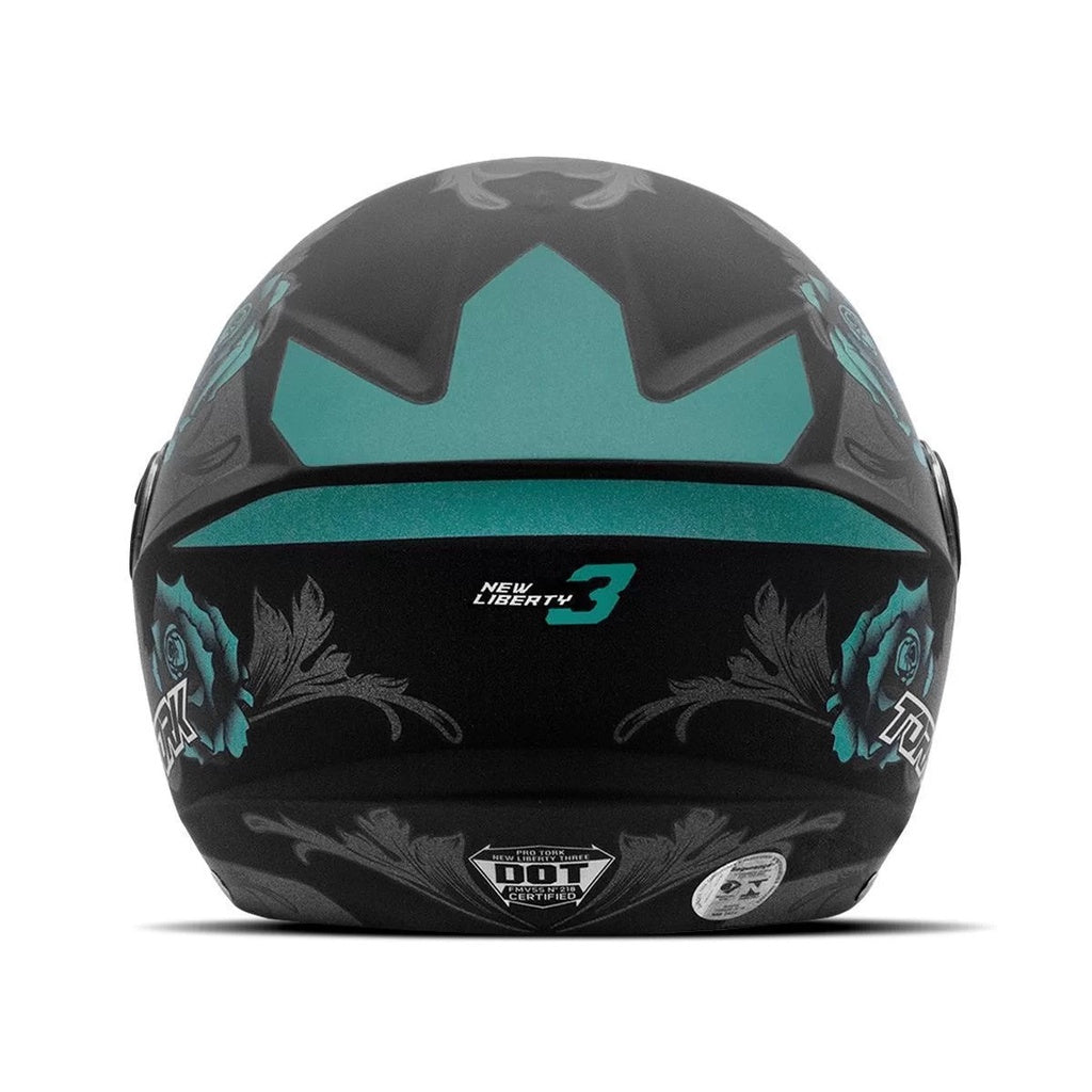 Capacete Aberto Feminino Pro Tork New Three Flowers Fosco