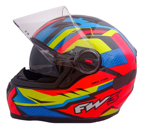 Capacete Fechado Fw3 Gtx Fox Com Óculos Interno Varias Cores
