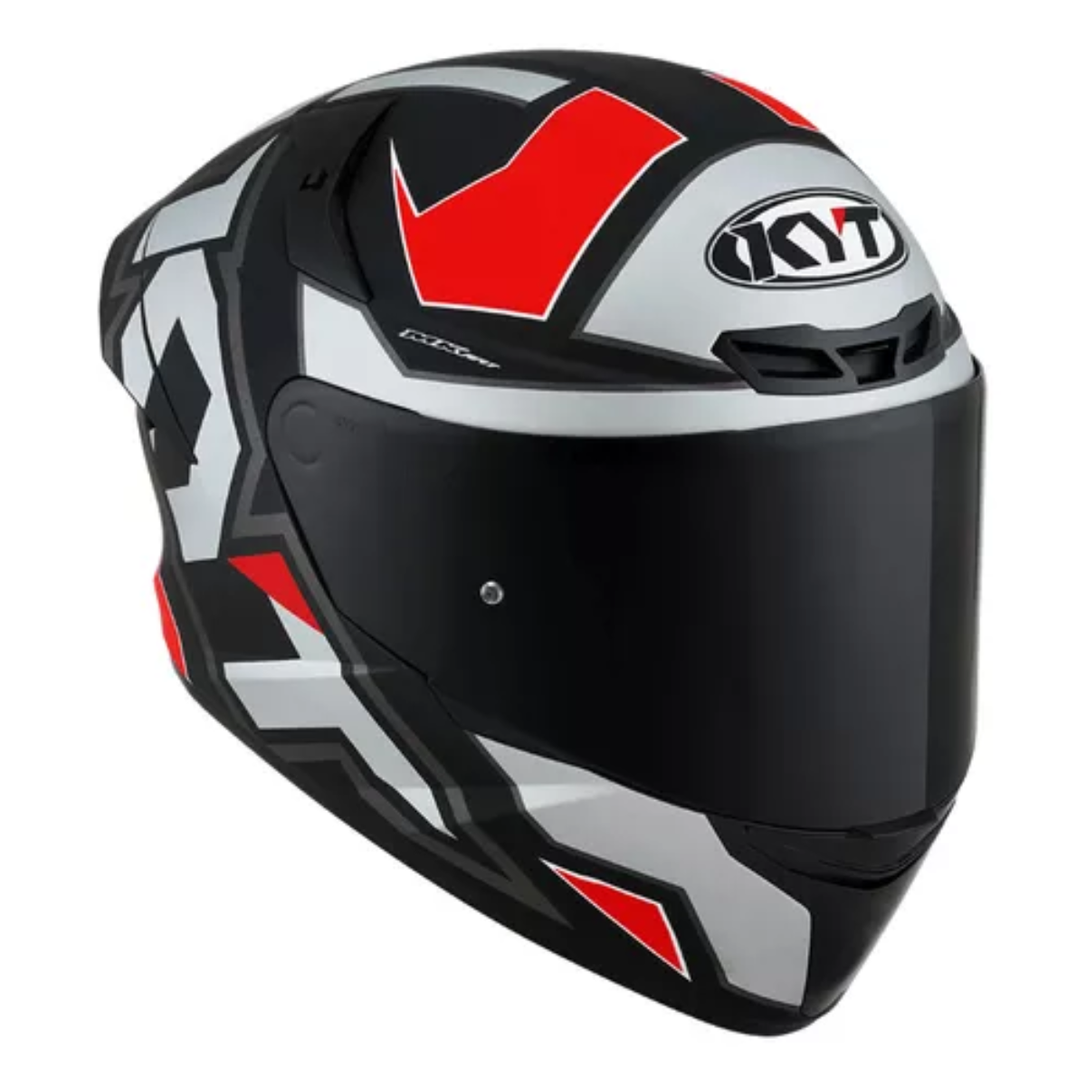 Capacete Moto KYT TT-course Esportivo Electron Cinza/vermelho