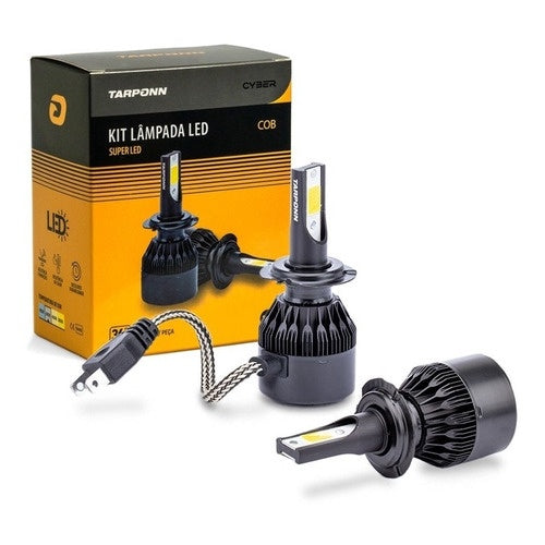Kit 2 Lâmpadas Carro Super Led Cyber H1 H3 H7 H8 H11 Hb3 Hb4
