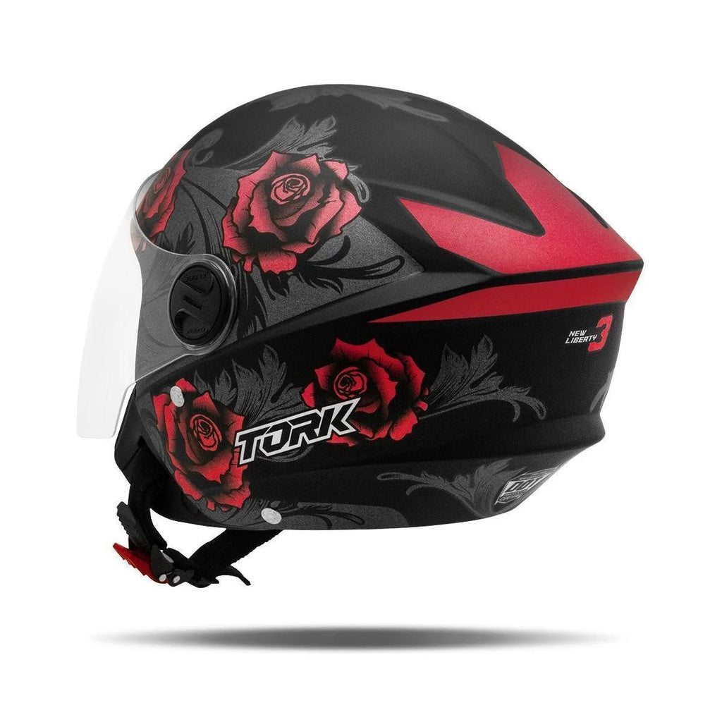 Capacete Aberto Feminino Pro Tork New Three Flowers Fosco