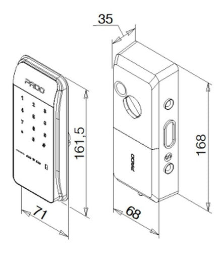 Fechadura Digital Porta Eletronica Sobrepor PADO Com Senha