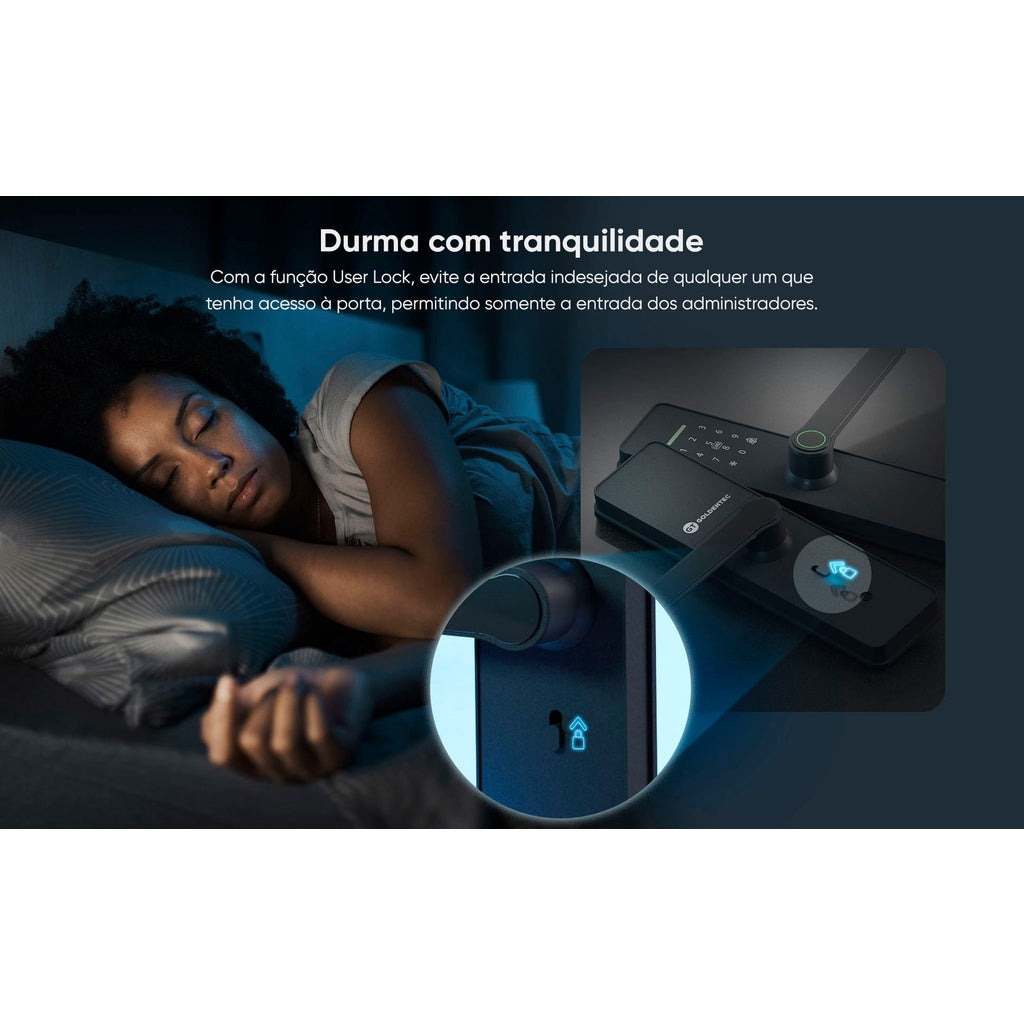 Fechadura Eletrônica Digital Goldentec Com Leitor Biométrico GT Smart