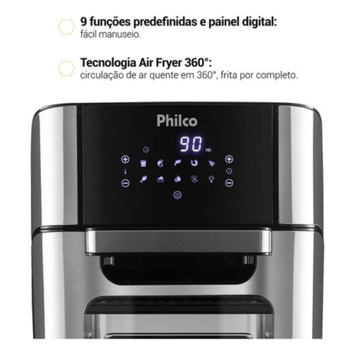 Fritadeira AirFryer Oven Philco 4 em1 PFR2200 127v 12L 1800W