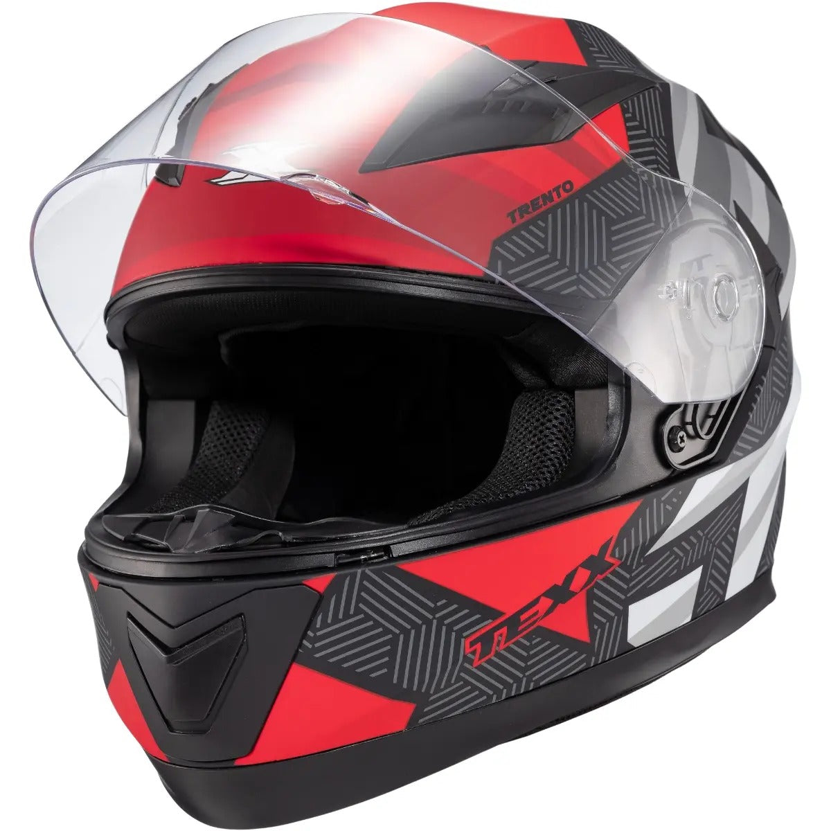 Capacete Texx Strike Trento Vermelho Brilho Moto Fechado