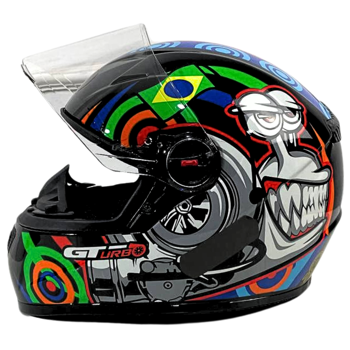 Capacete Moto Fw3 Gt2 Gt5 Viseira Cristal Com Narigueira