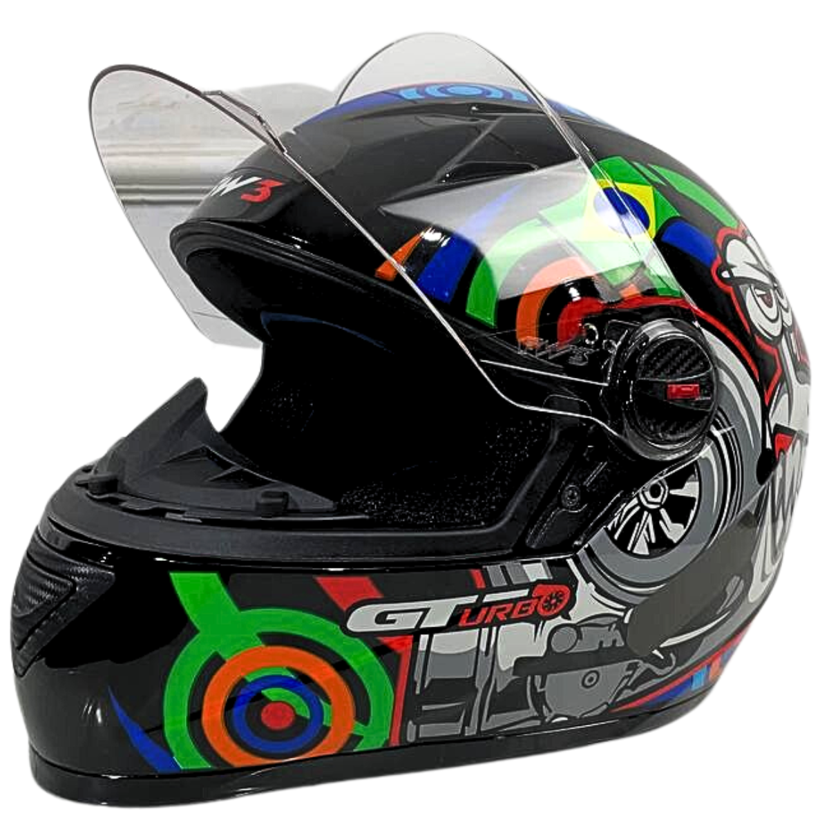 Capacete Moto Fw3 Gt2 Gt5 Viseira Cristal Com Narigueira