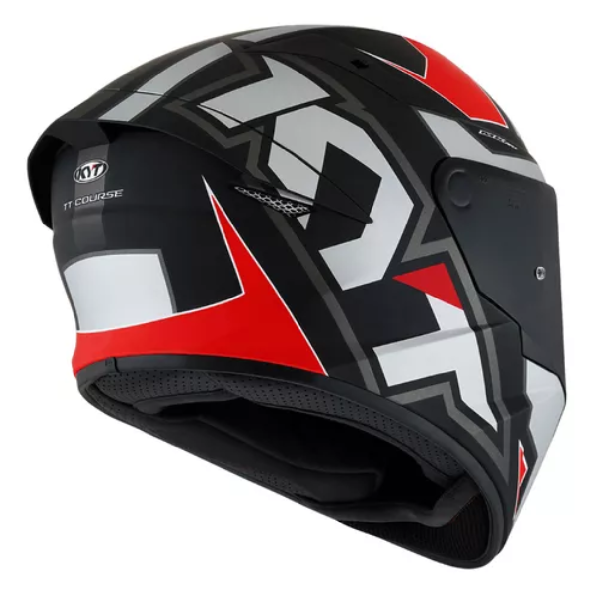 Capacete Moto KYT TT-course Esportivo Electron Cinza/vermelho