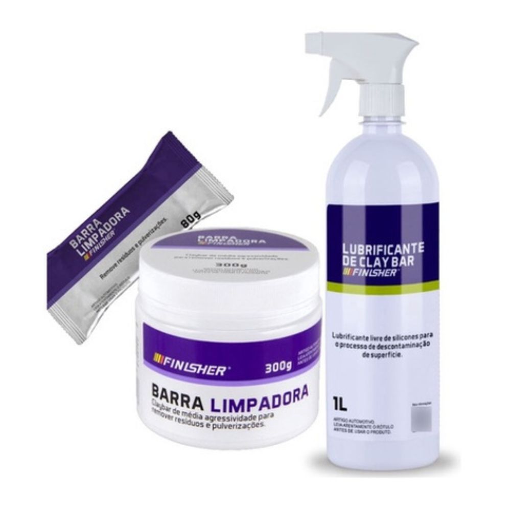 Clay Bar Descontaminante + Lubrificante Clay Bar 1l Finisher