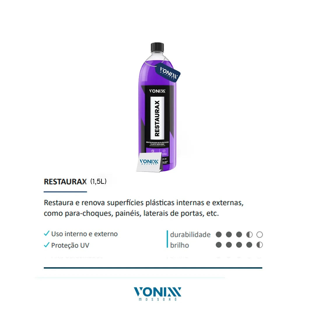 Restaurax Restaurador De Plásticos Automotivo Vonixx 1,5L