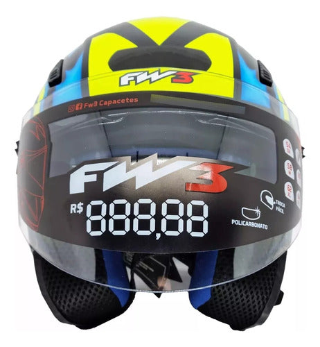 Capacete Fw3 X Open Fox Com Óculos Interno Aberto Top