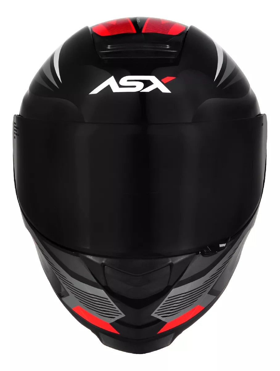 Capacete Asx Eagle Street Brilho Preto Grafite + Viseira Fume