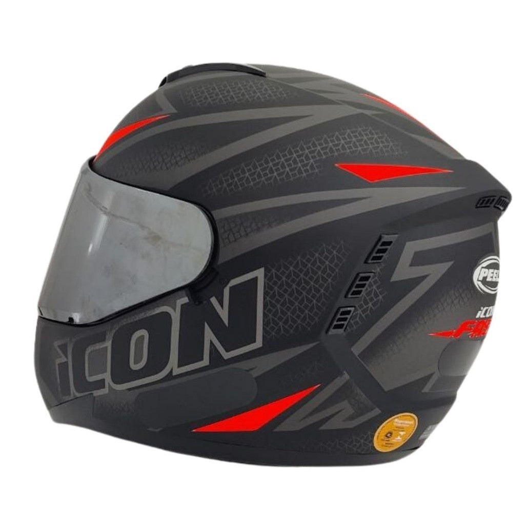 Kit Capacete Fechado Moto Peels Icon Fast + Vis Metalizada
