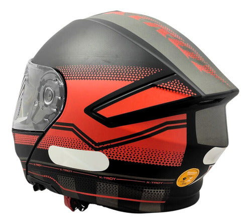 Capacete Escamoteável Xtroy Articulado Robocop C Óculos Fumê