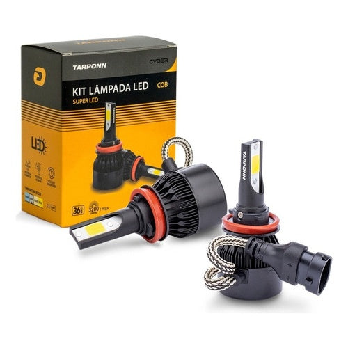 Kit 2 Lâmpadas Carro Super Led Cyber H1 H3 H7 H8 H11 Hb3 Hb4