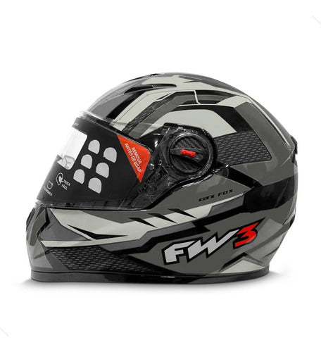 Capacete Fechado Fw3 Gtx Fox Com Óculos Interno Varias Cores