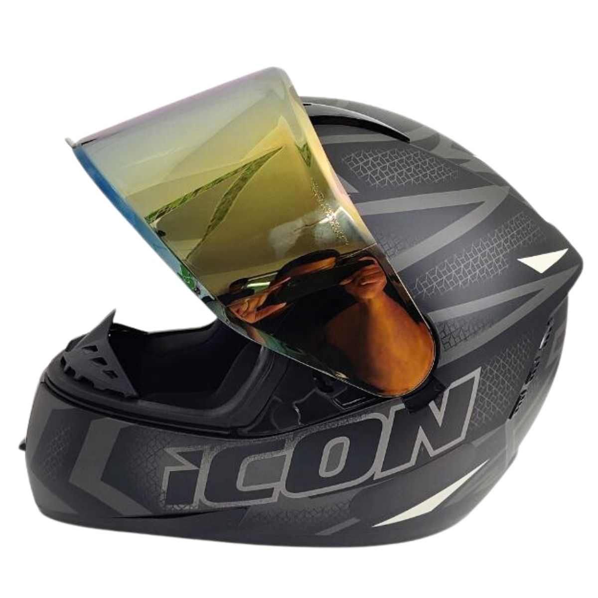 Kit Capacete Fechado Moto Peels Icon Fast + Viseira Dourada
