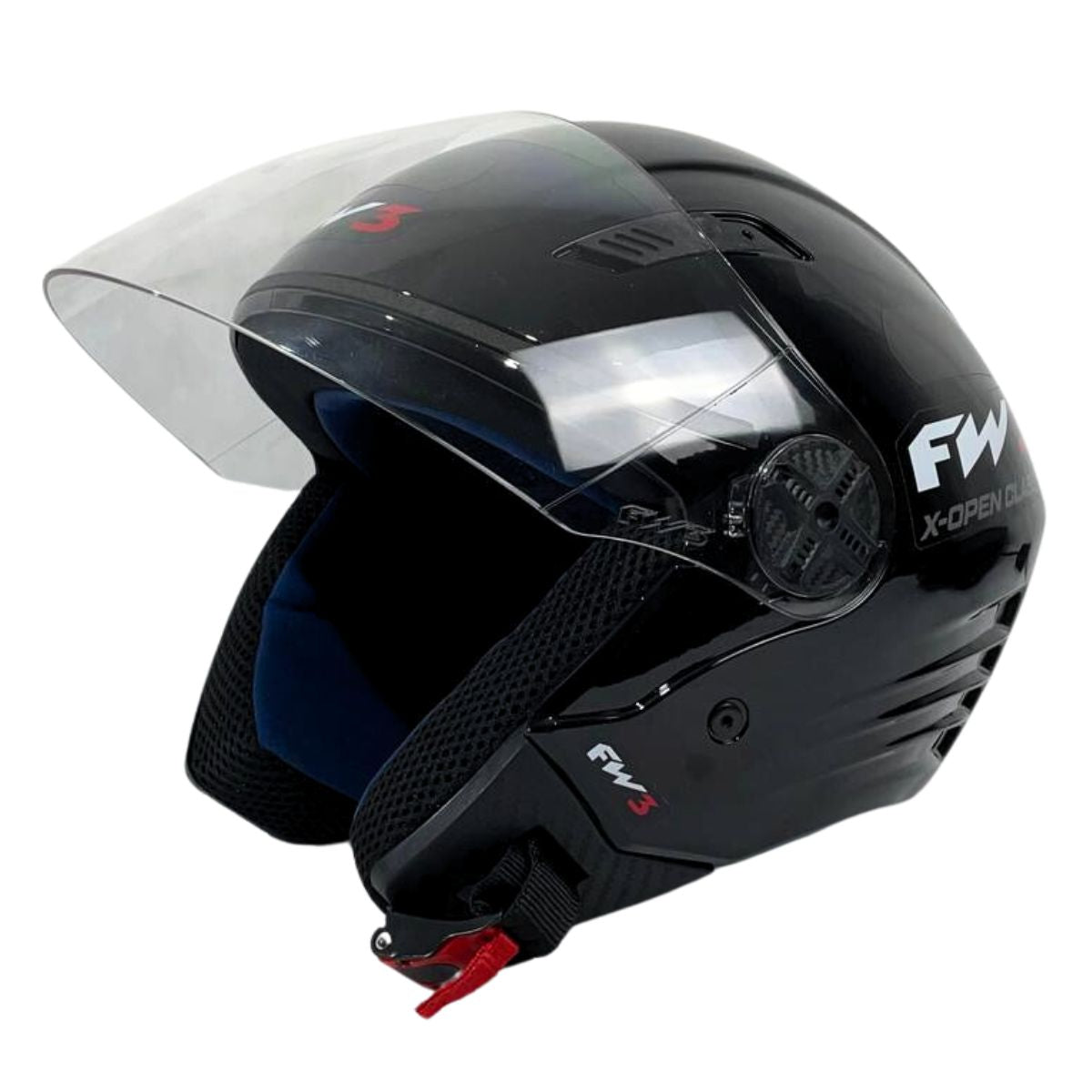 Capacete Aberto Fw3 X Open Classic Branco Ou Preto Brilhante
