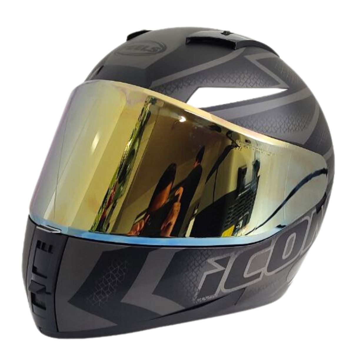 Kit Capacete Fechado Moto Peels Icon Fast + Viseira Dourada