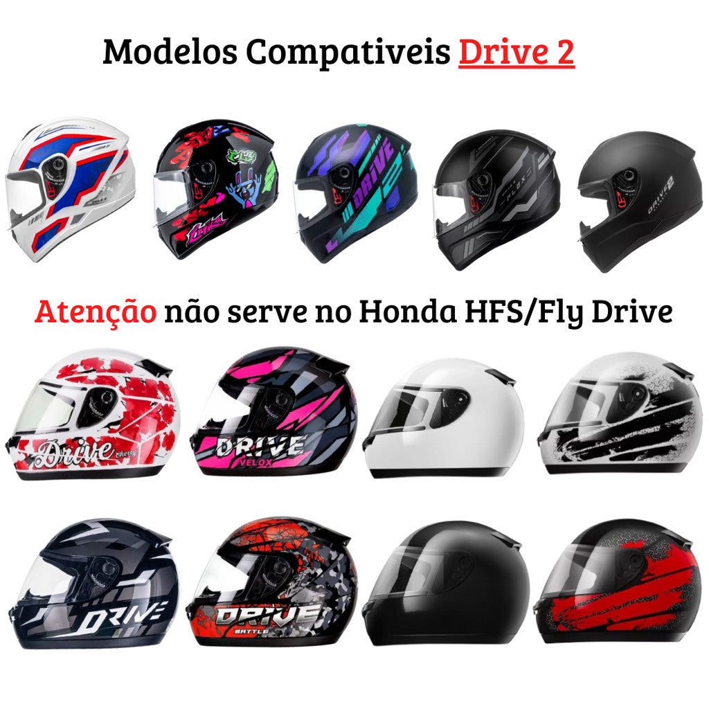 Viseira Cristal 2mm para Capacete Fly Drive 2 Modelo Novo