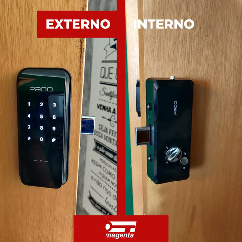 Fechadura Digital Porta Eletronica Sobrepor PADO Com Senha