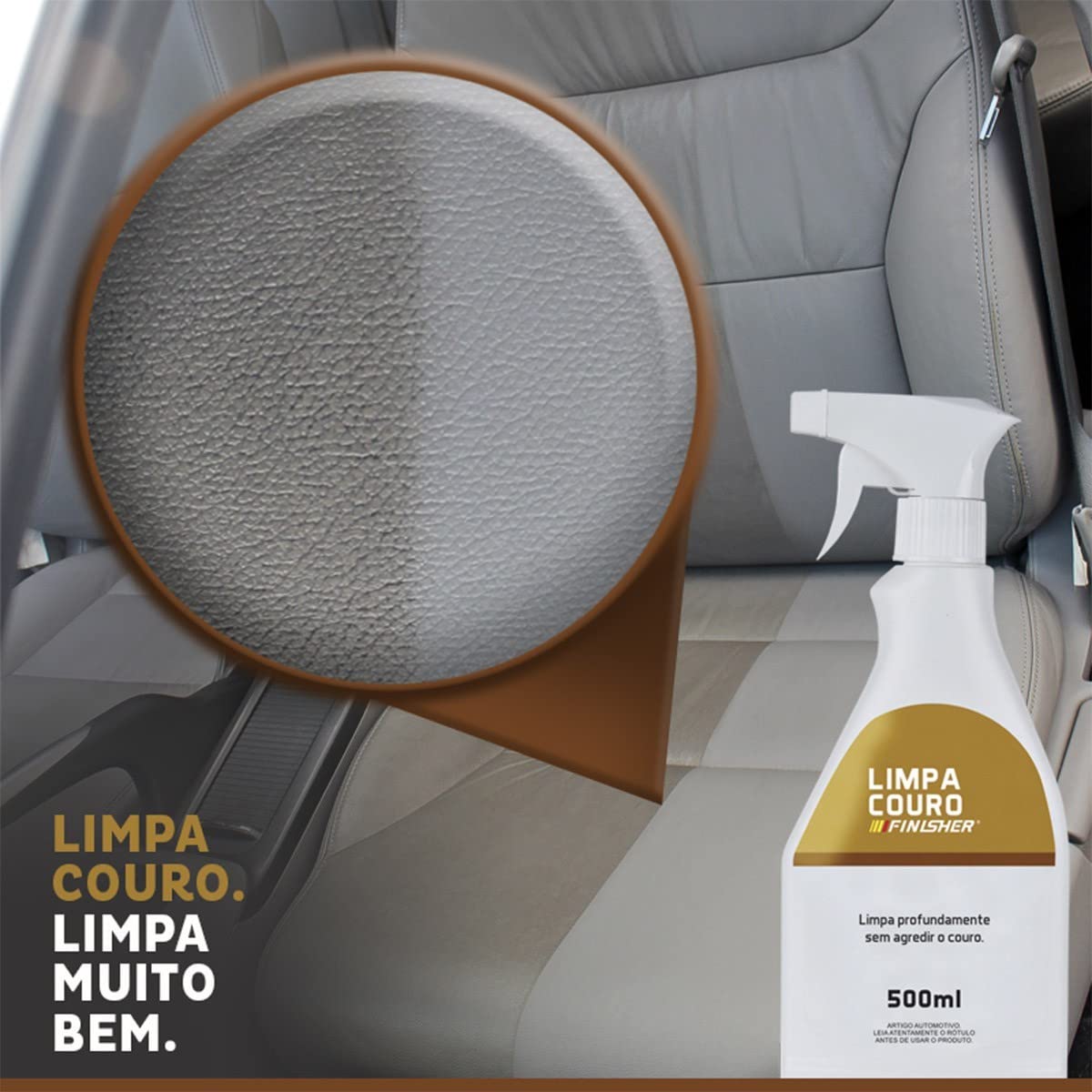 Limpa Couro Finisher Spray Limpa Couro Sem Agredir 500ml