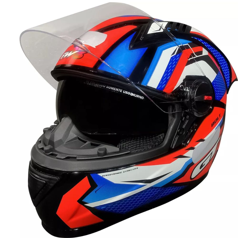 Capacete FW3 GT Racing Bolt Design Com Narigueira