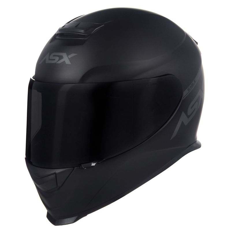 Capacete ASX Eagle Solid Preto Fosco Cinza