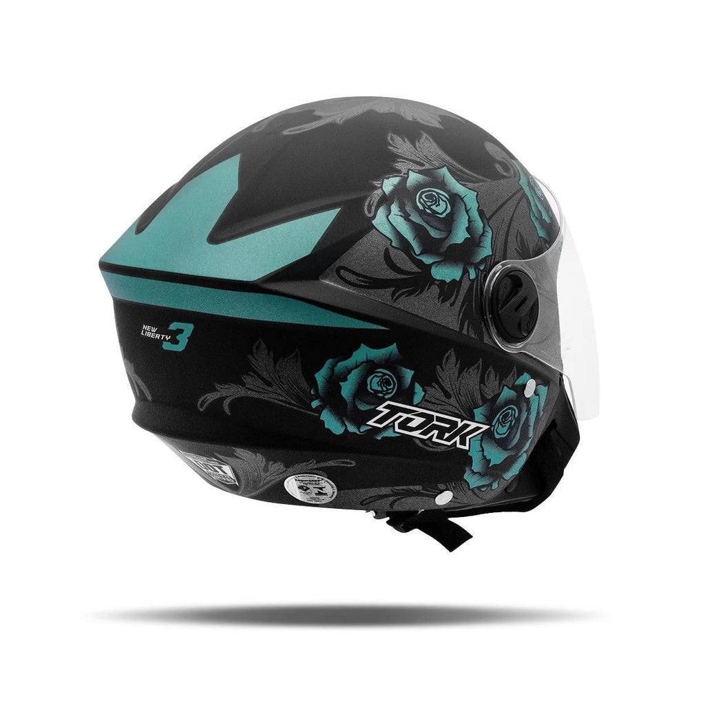Capacete Aberto Feminino Pro Tork New Three Flowers Fosco