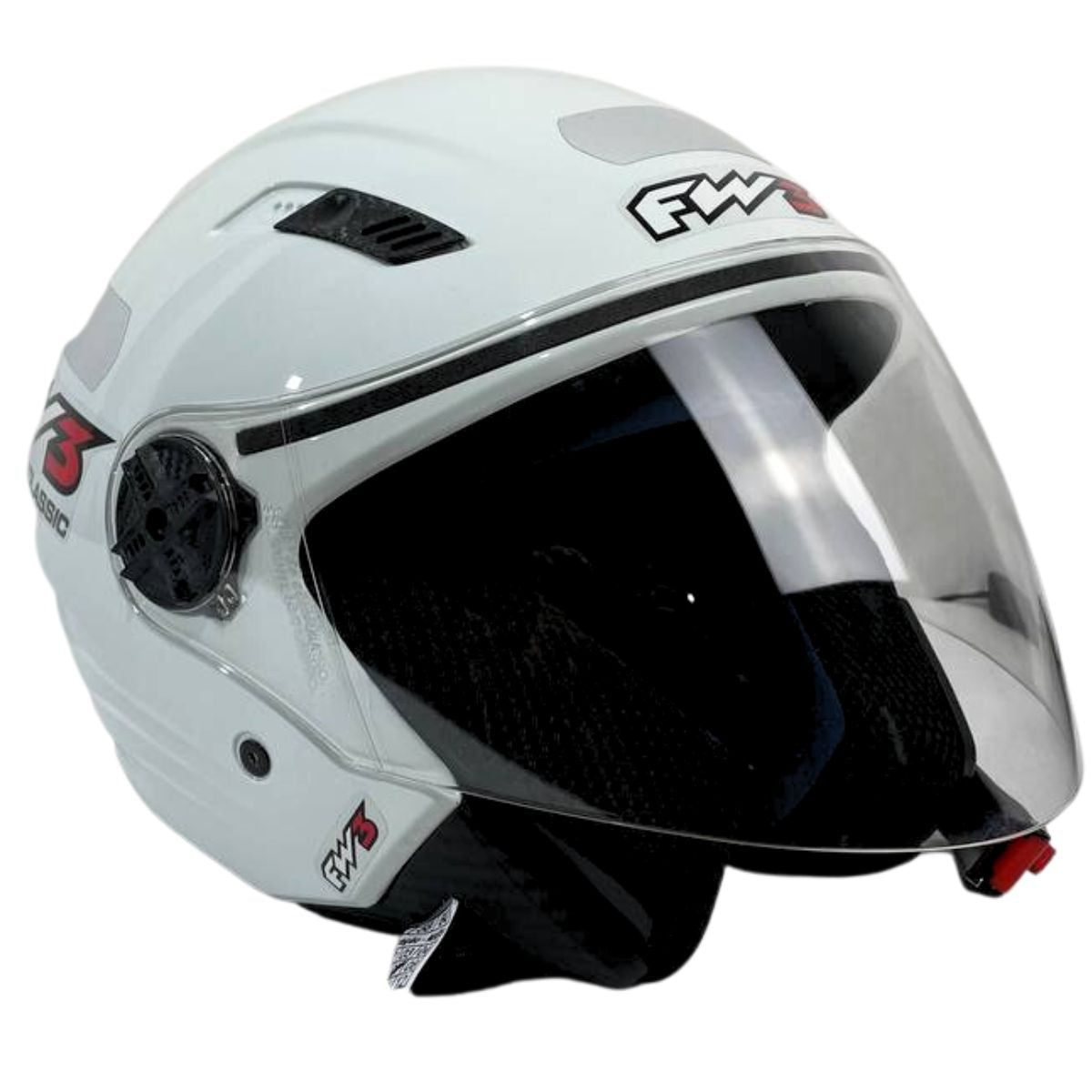 Capacete Aberto Fw3 X Open Classic Branco Ou Preto Brilhante
