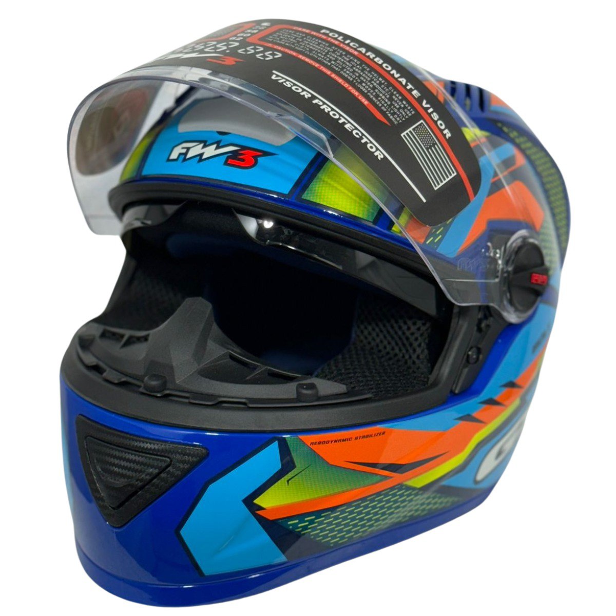Capacete FW3 GT Racing Bolt Design Com Narigueira