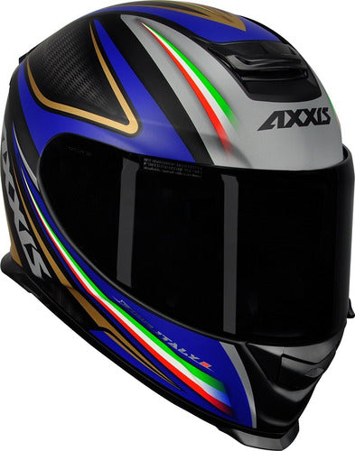 Capacete Fechado Moto Axxis By Mt Eagle Italy Preto Cinza