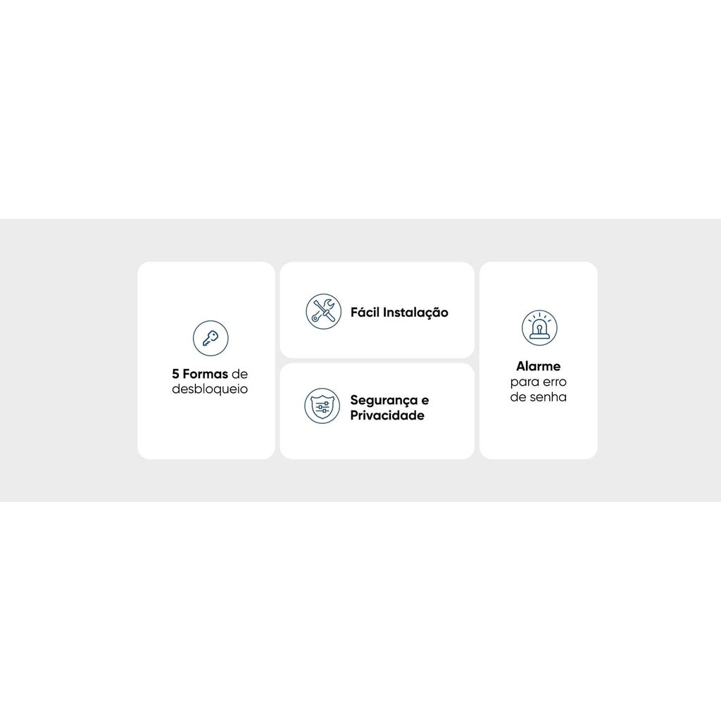 Fechadura Eletrônica Digital Goldentec Com Leitor Biométrico GT Smart