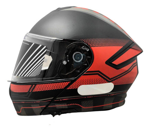 Capacete Escamoteável Xtroy Articulado Robocop C Óculos Fumê