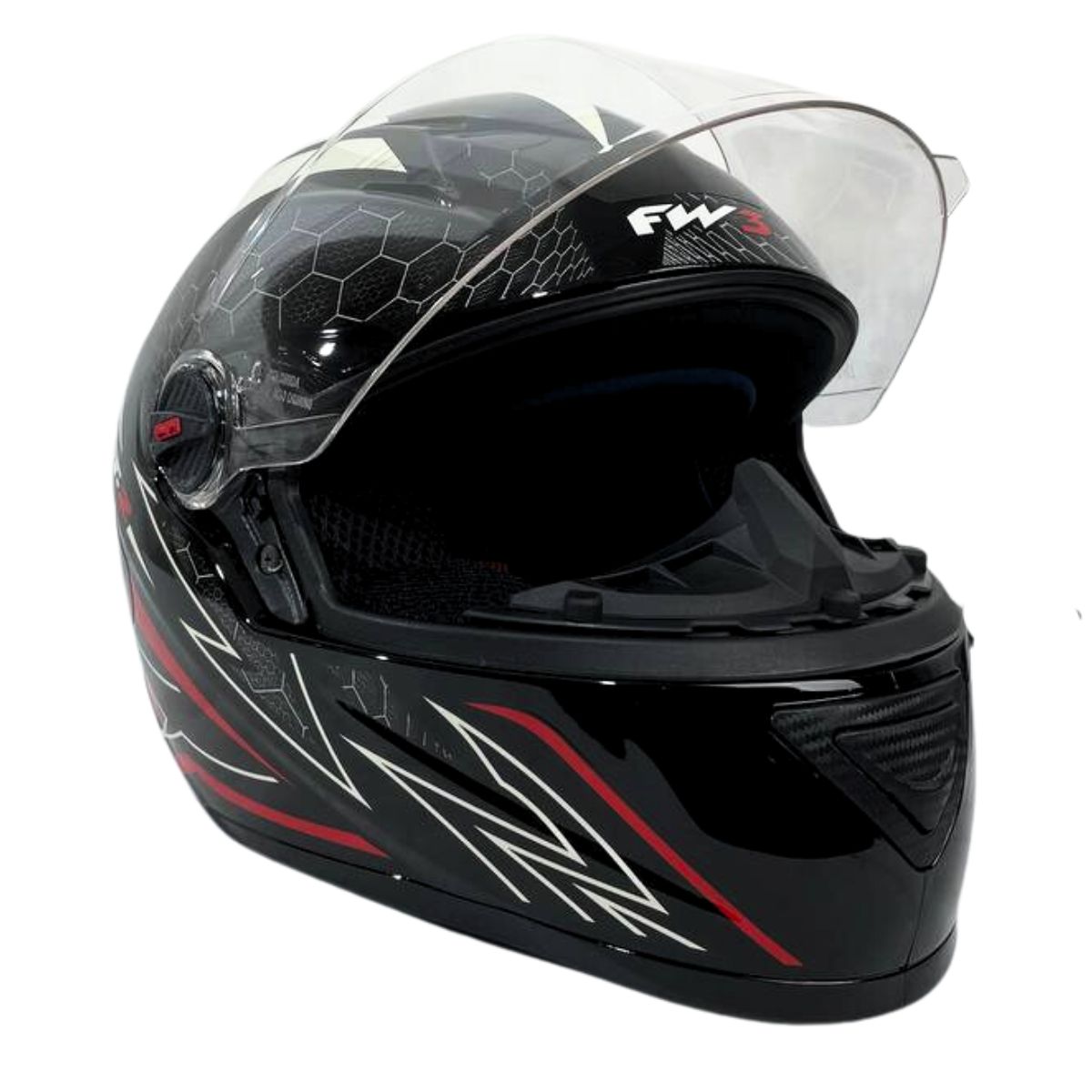 Capacete Moto Fw3 Gt2 Gt5 Viseira Cristal Com Narigueira