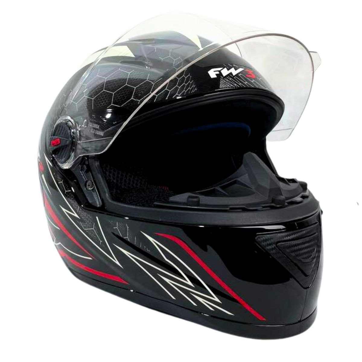 Kit Capacete Moto Fw3 Gt2 Com Narigueira + Viseira Fumê