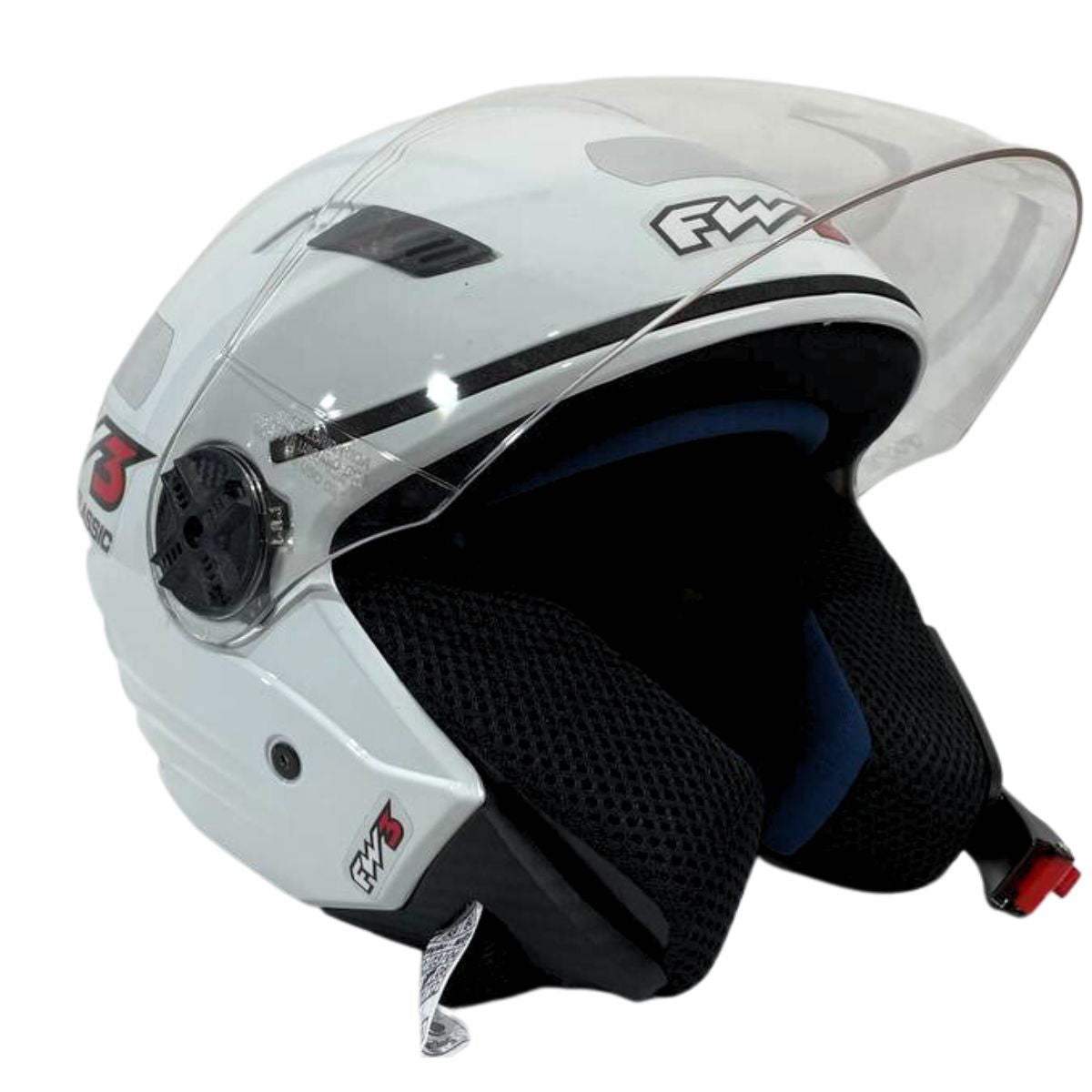 Capacete Aberto Fw3 X Open Classic Branco Ou Preto Brilhante