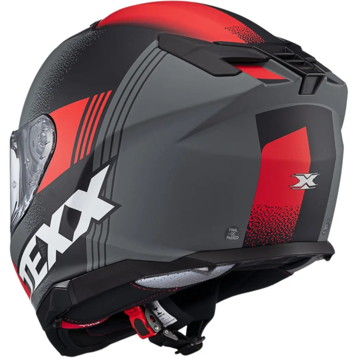 Capacete Texx Kaiman Track Vermelho Cinza Fosco C/ Óculos