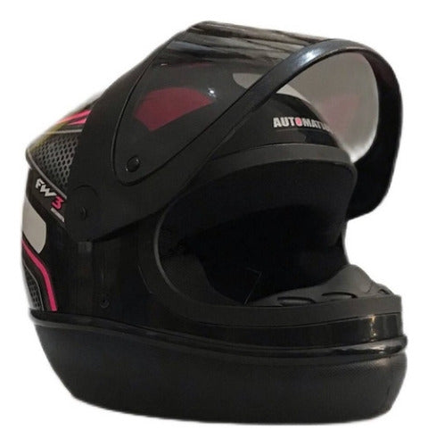 Capacete Moto Fechado Fw3 Automático Com Viseira Fumê