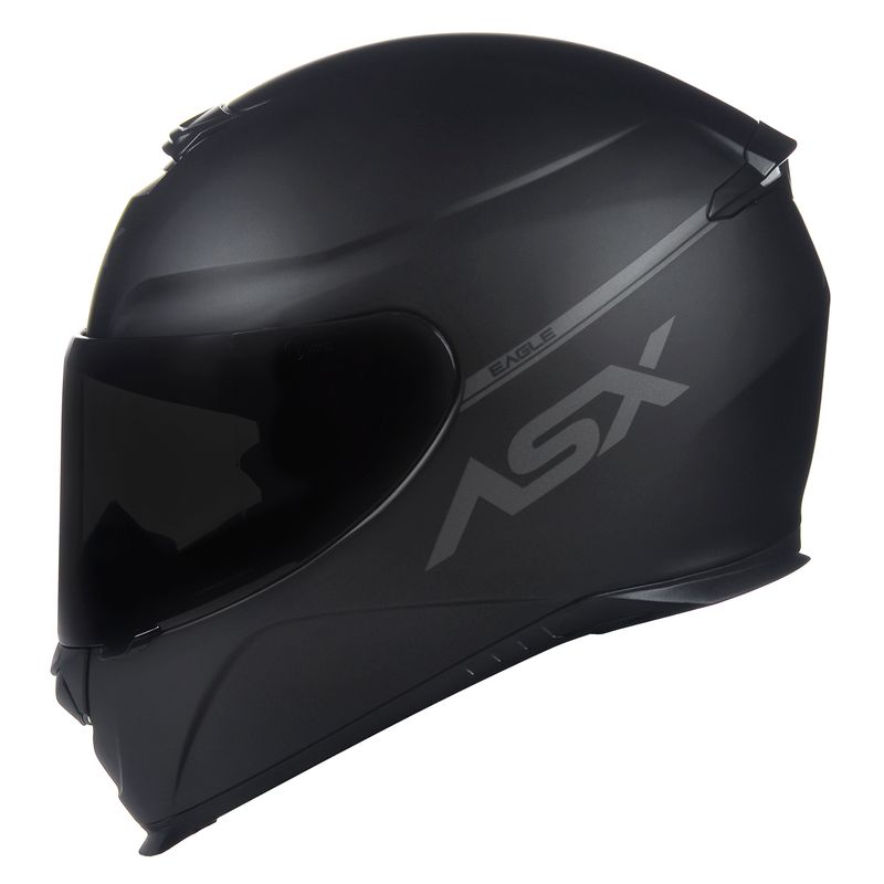 Capacete ASX Eagle Solid Preto Fosco Cinza