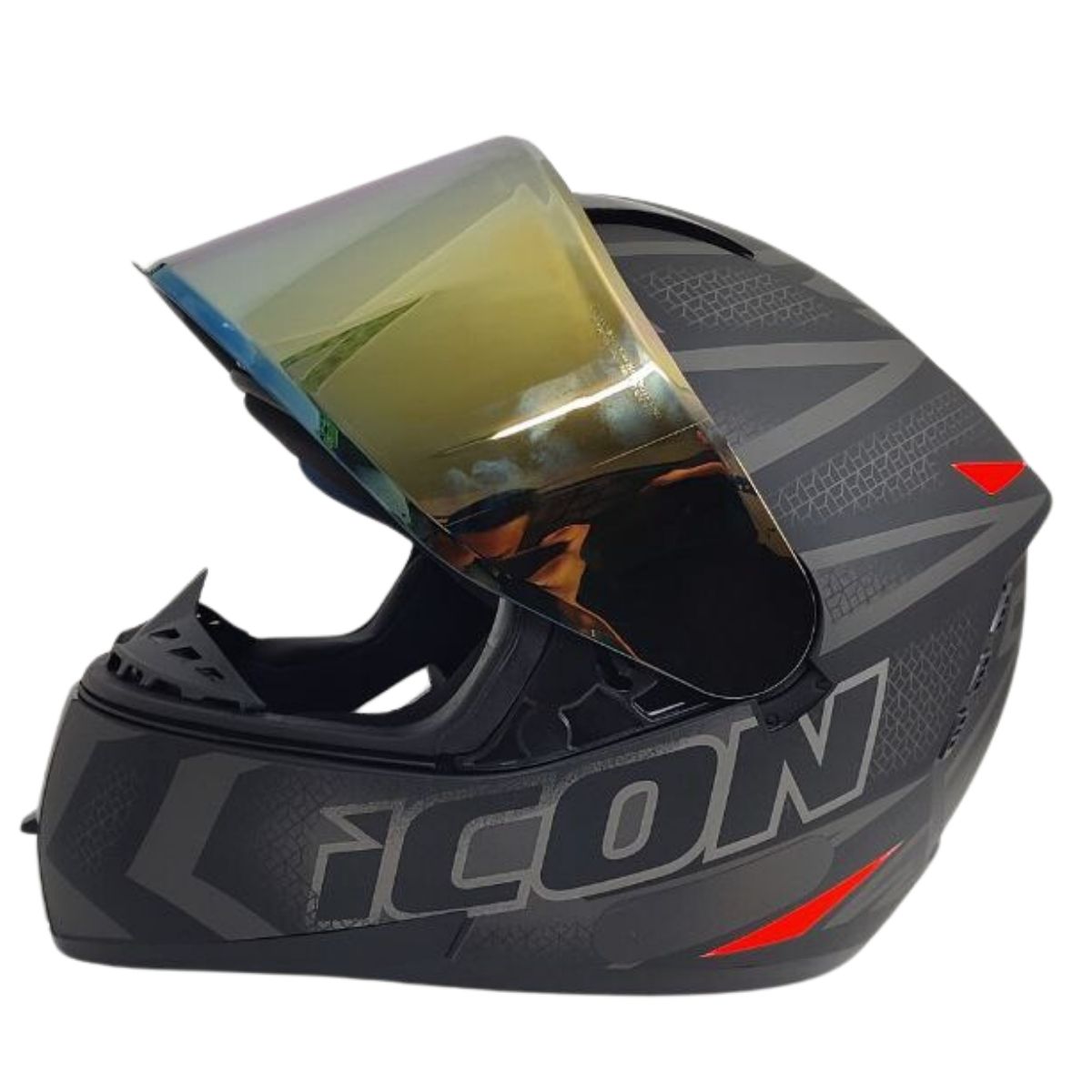 Kit Capacete Fechado Moto Peels Icon Fast + Viseira Dourada