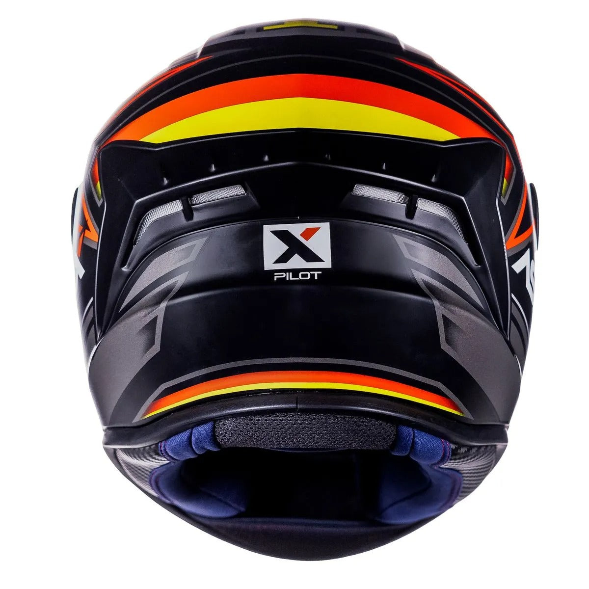 Capacete Moto Asx Draken Pilot Fosco Preto/Vermelho/Amarelo