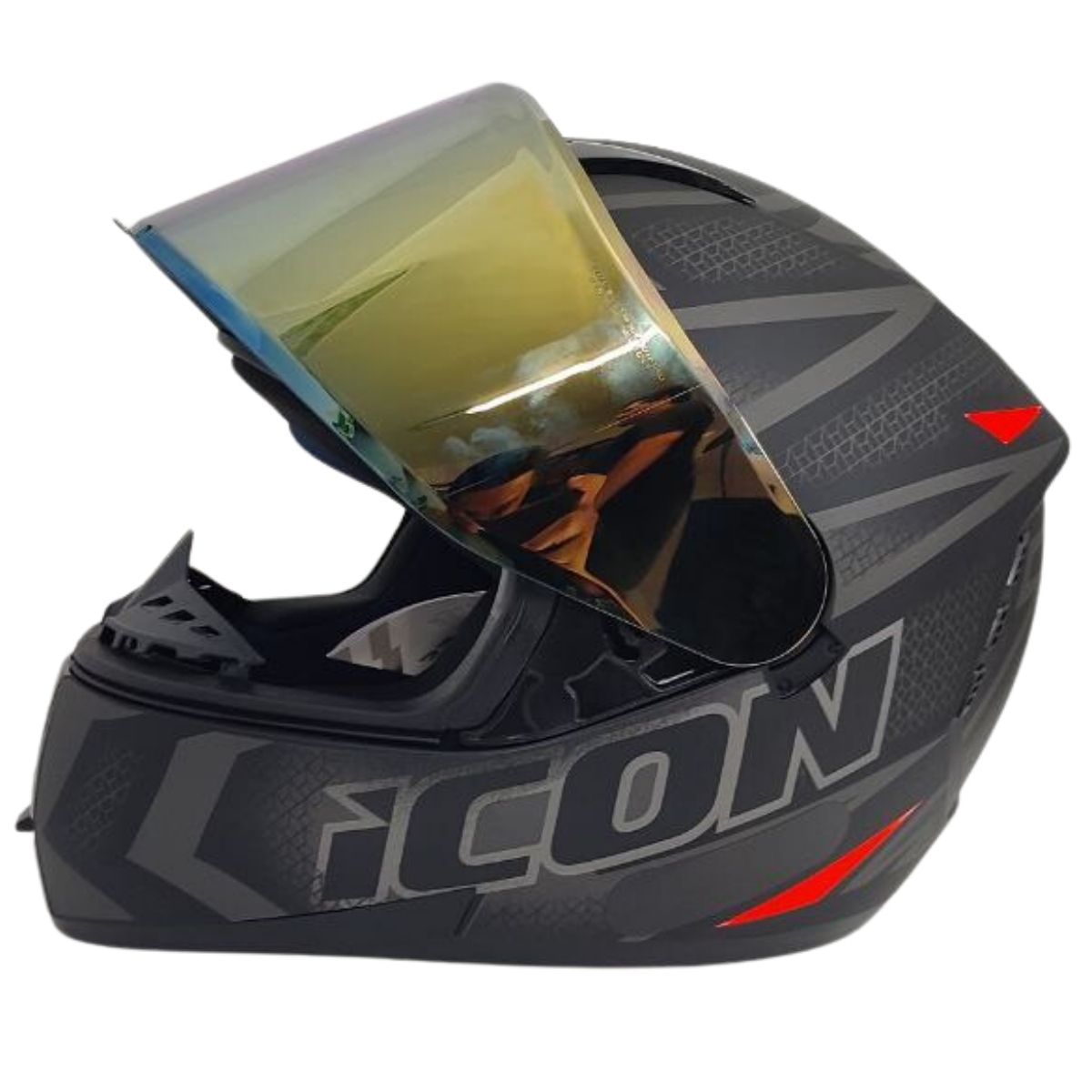 Kit Capacete Fechado Moto Peels Icon Fast + Viseira Dourada