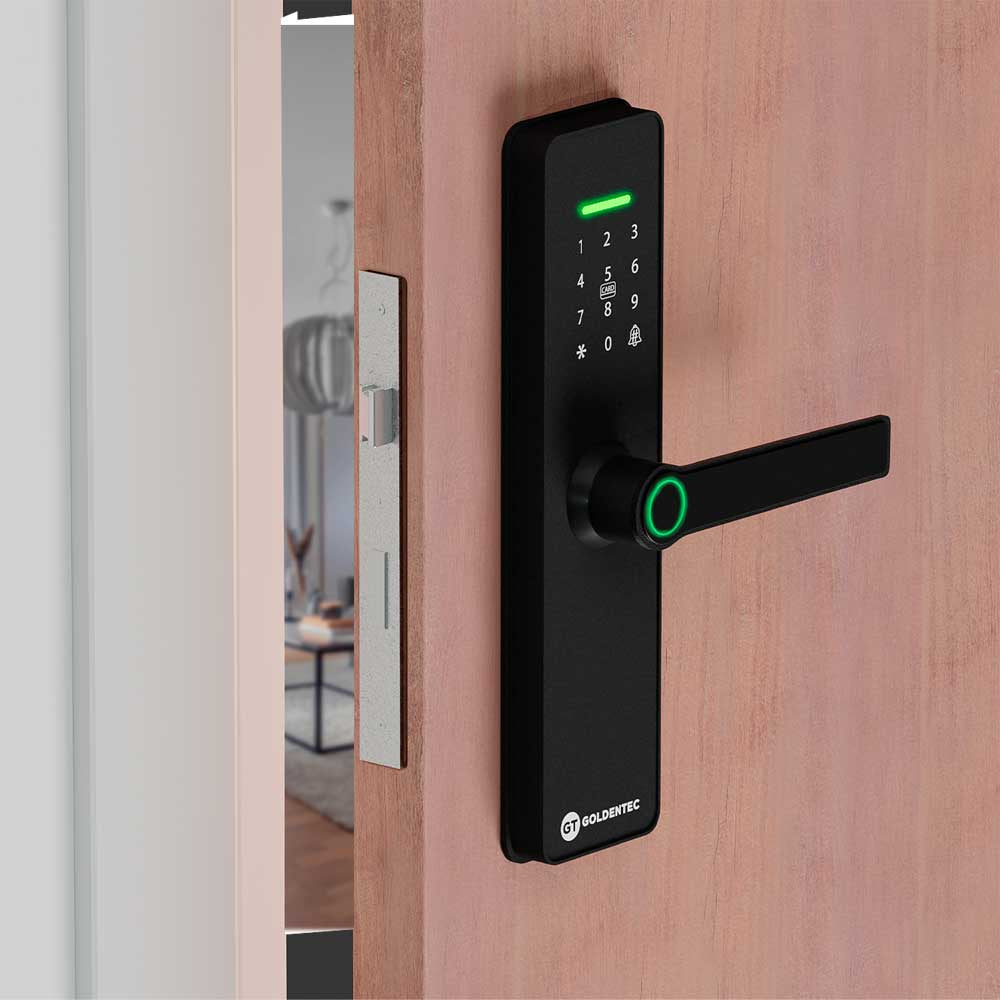 Fechadura Eletrônica Digital Goldentec Com Leitor Biométrico GT Smart
