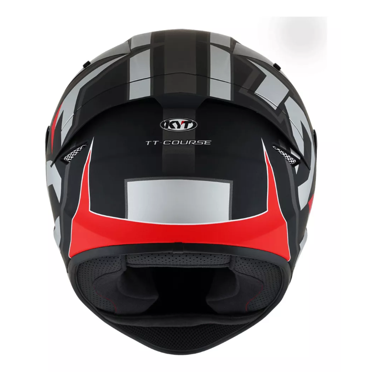 Capacete Moto KYT TT-course Esportivo Electron Cinza/vermelho