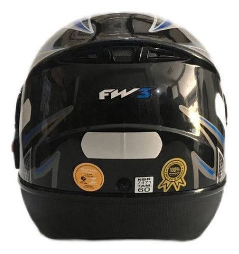 Capacete Moto Fechado Fw3 Automático Com Viseira Fumê