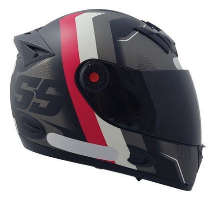 Capacete Mixs Mx5 Fechado Com Viseira Fumê E Narigueira