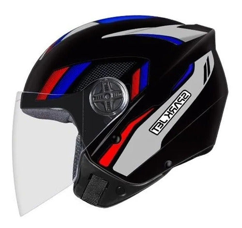 Capacete Moto Aberto Ebf Spark Jet Sting Preto