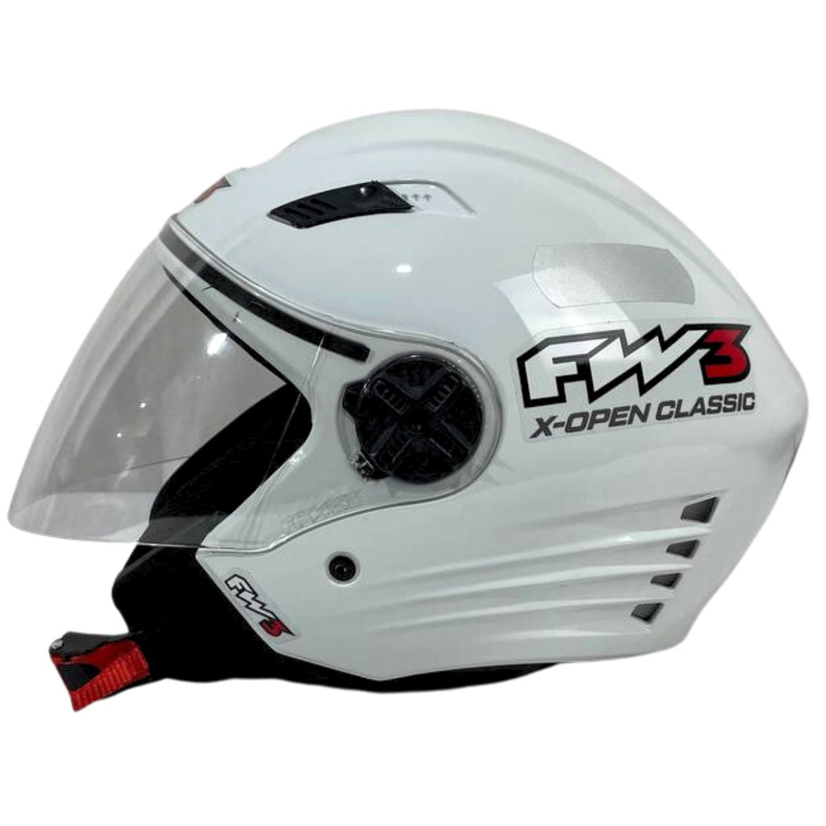 Capacete Aberto Fw3 X Open Classic Branco Ou Preto Brilhante