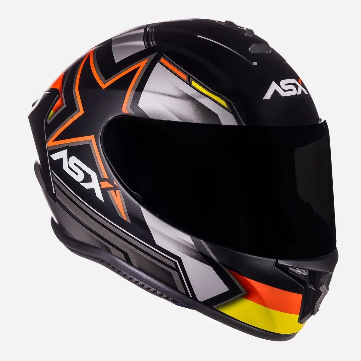 Capacete Moto Asx Draken Pilot Fosco Preto/Vermelho/Amarelo
